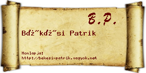 Békési Patrik névjegykártya